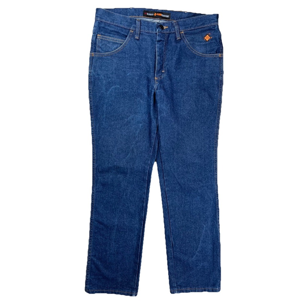 Wrangler FR Jeans Mens 33x30 (Act. 34x32) Blue Slim Fit Flame Resistant Workwear